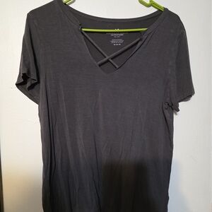 American Eagle Outfitters Dark Gray Short Sleeve Tee
